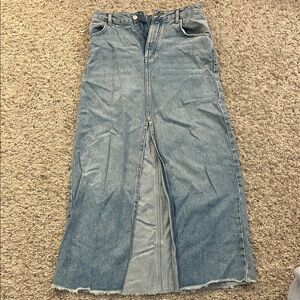 Pilcro Blue Denim Midi Skirt